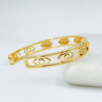 Evil Eye Copper Cubic Zirconia Gold Bangle Kada Cuff Women Bulk