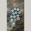 Evil Eye Flower Black Silver American Diamond Copper Centre Pcs Bulk