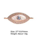 Evil Eye Oval Abalone Rose Gold CZ Crystal Centre Pcs Bulk