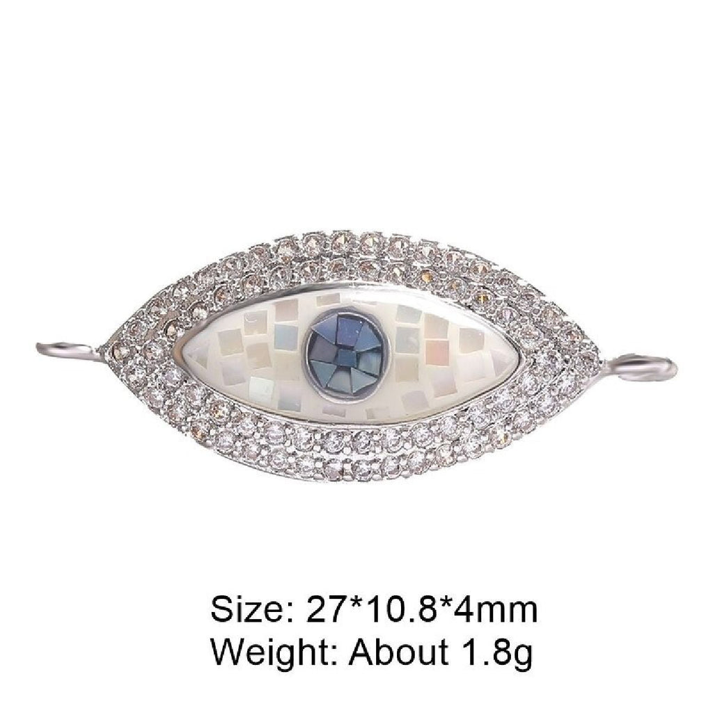 Evil Eye Oval Abalone Rose Gold CZ Crystal Centre Pcs Bulk