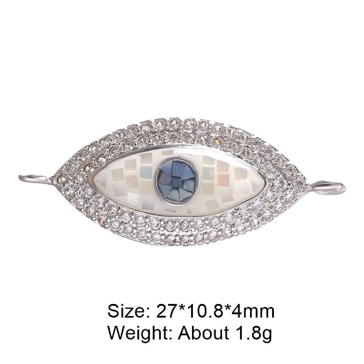 Evil Eye Oval Abalone Rose Gold CZ Crystal Centre Pcs Bulk