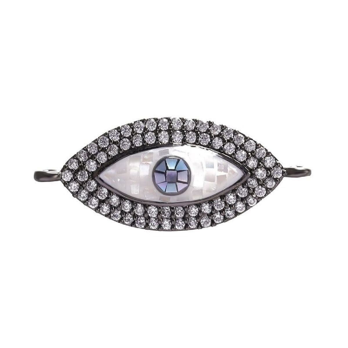 Evil Eye Oval Abalone Rose Gold CZ Crystal Centre Pcs Bulk