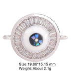 Evil Eye Round Abalone Black Silver Crystal Centre Pcs For Women Bulk