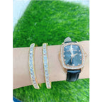 Baguettes American Diamonds Crystal Gold Copper Cuff Kada Bangle Bulk