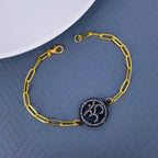 Copper Cubic Zirconia Black Gold Om Bracelet Women Bulk