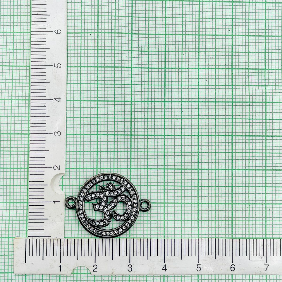 Om Copper Cubic Zirconia Black Blue Thread Adjustable Bracelet Bulk