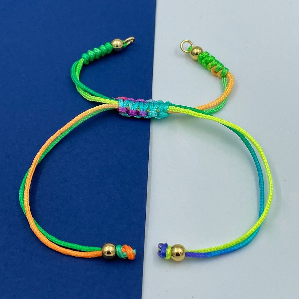 Yellow Green Gold Threads Accessories Adjustable Bracelet Girls Bulk