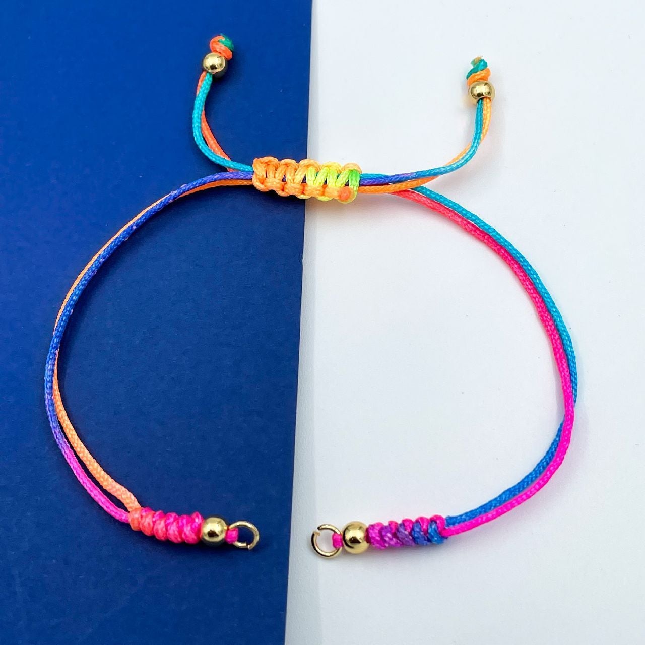 Yellow Green Gold Threads Accessories Adjustable Bracelet Girls Bulk Secondary image