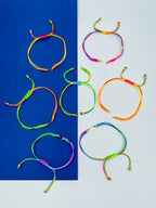 Yellow Green Gold Threads Accessories Adjustable Bracelet Girls Bulk