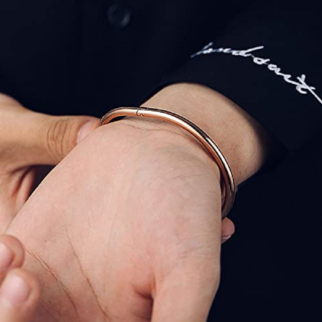 Stainless Steel Nail Gothic Openable Bangle Kada Women Rose Gold Bulk