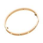 Stainless Steel Gold With CZ Screw Openable Kada Bangle Bulk