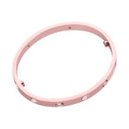 Stainless Steel Gold-Rose With CZ Screw Openable Kada Bangle Bulk