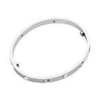 Stainless Steel Silver With CZ Screw Openable Kada Bangle Bulk