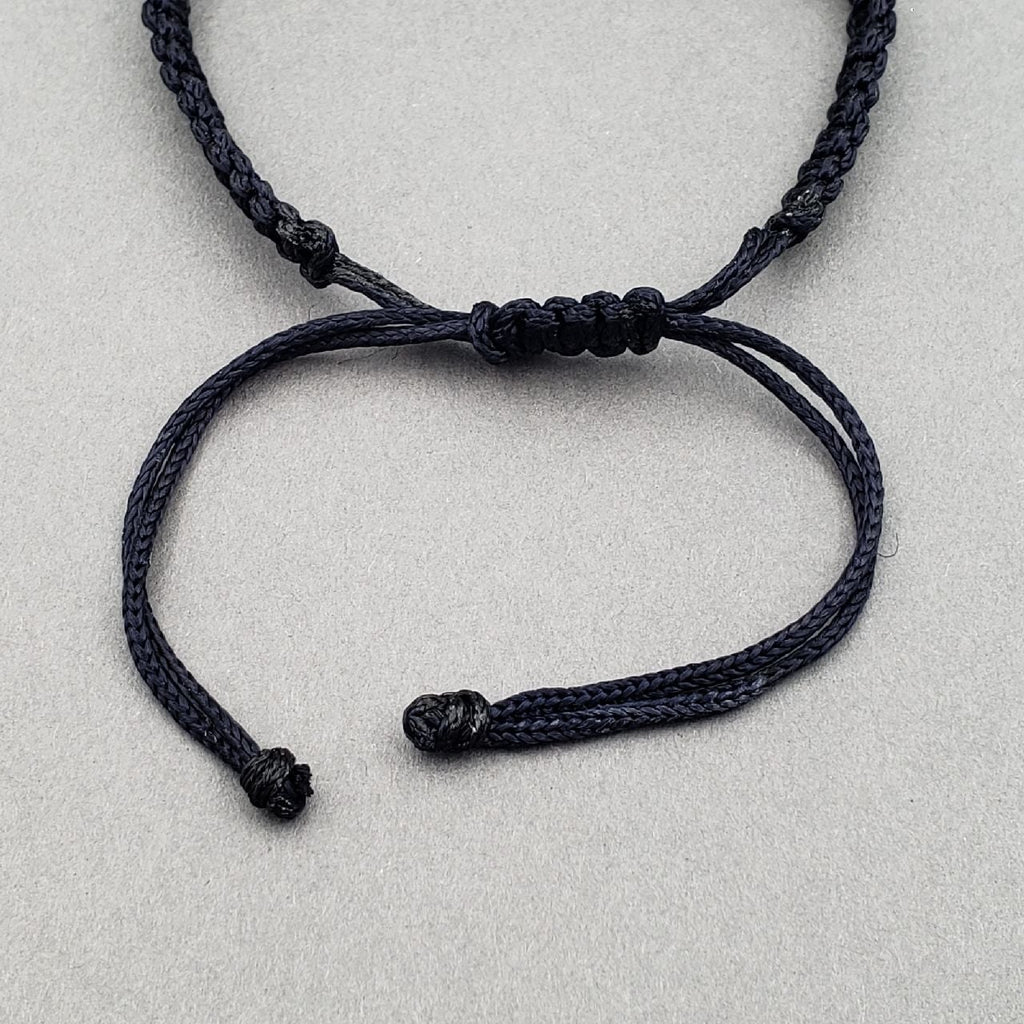 Evil Eye Gold Blue Black Copper Black Threads Adjustable Bracelet Bulk