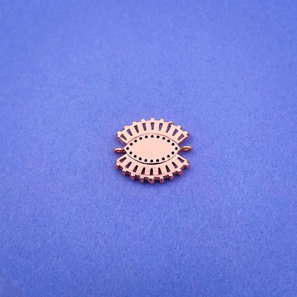 Copper Cubic Zirconia Blue Rose Gold Evil Eye Charm For Women Bulk