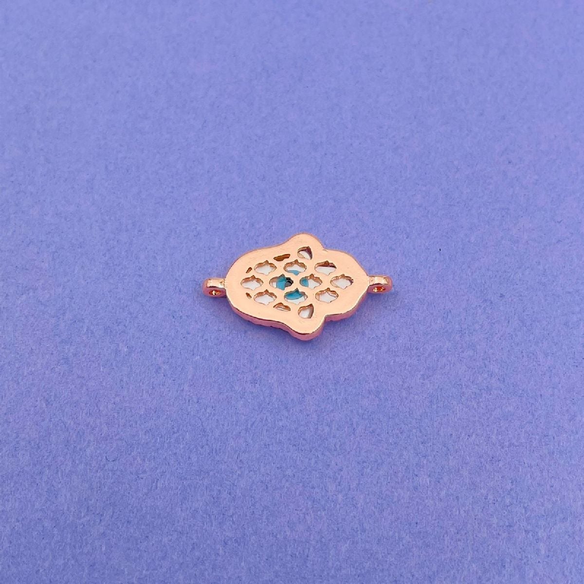 Evil Eye Hamsa Rose Gold Cubic Zirconia Copper Charm For Women Bulk