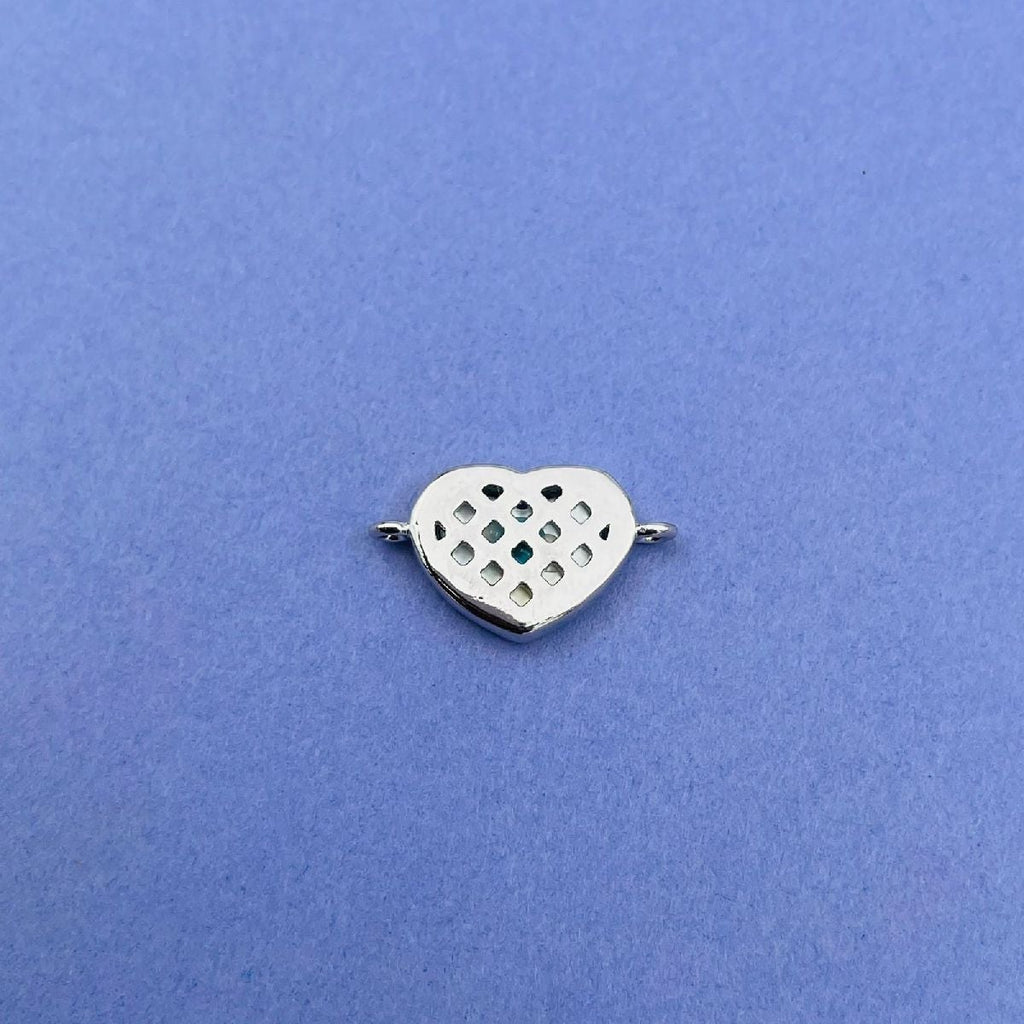 Evil Eye Heart Cubic Zirconia Silver Copper Charm For Women Bulk