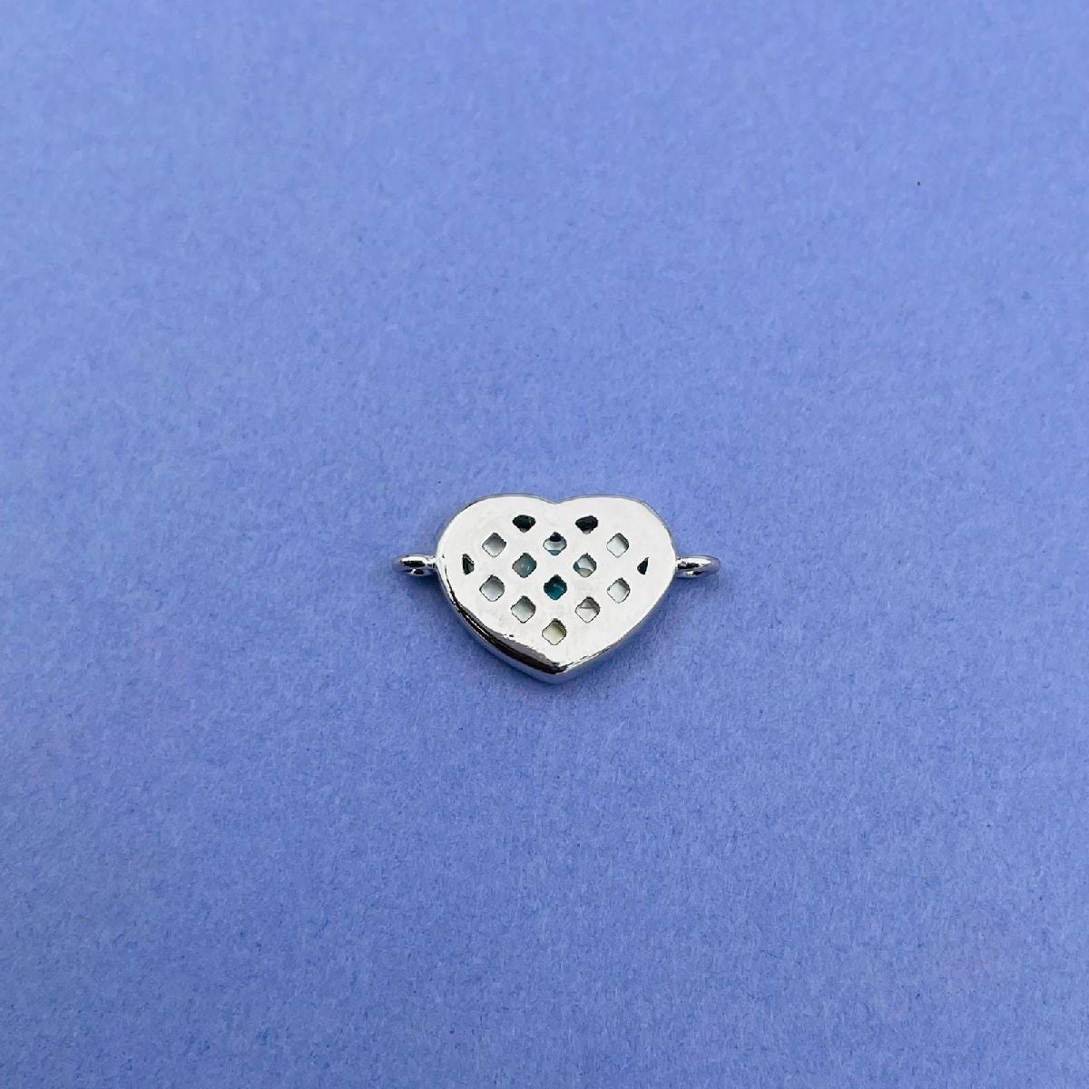 Evil Eye Heart Cubic Zirconia Silver Copper Charm For Women Bulk