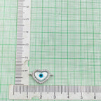Evil Eye Heart Cubic Zirconia Silver Copper Charm For Women Bulk