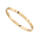 Stainless Steel Cubic Zirconia Screw Bracelet Bangle Kada Gold Bulk