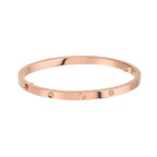 Stainless Steel CZ Screw Bracelet Bangle Kada Rose Gold Bulk