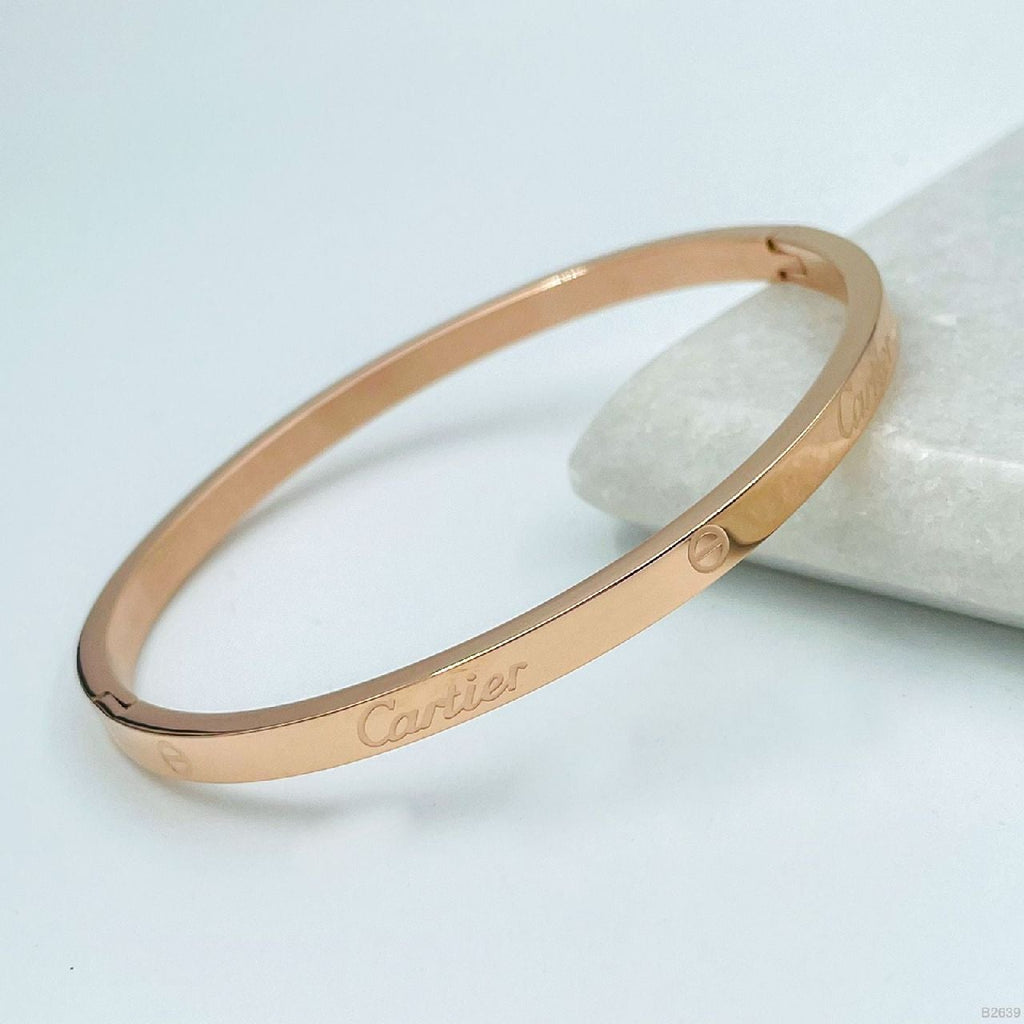 Stainless Steel Screw Bracelet Bangle Kada Women Rose Gold Bulk