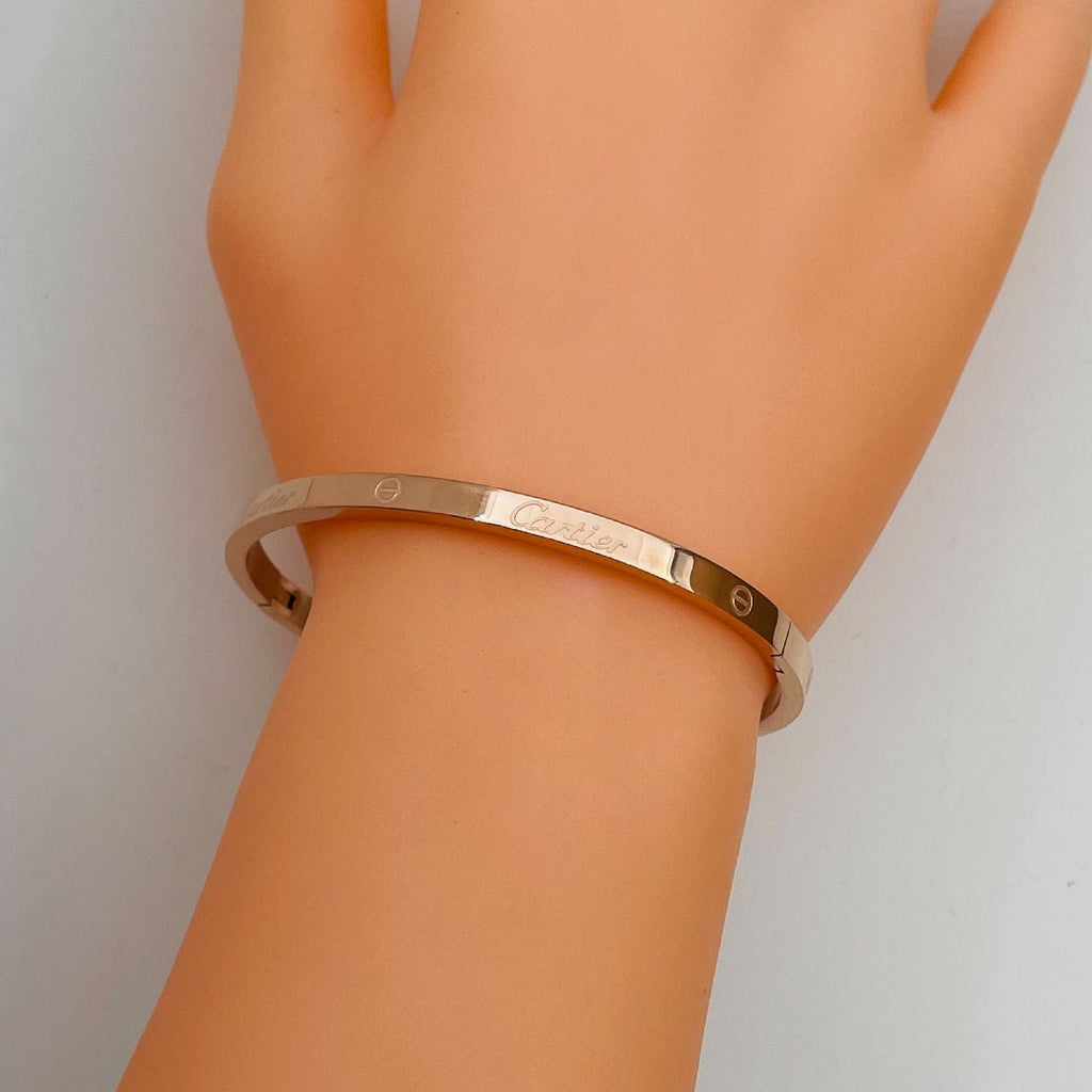 Stainless Steel Screw Bracelet Bangle Kada Women Rose Gold Bulk