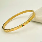 Stainless Steel Enamel Gold Stylish Kada Bangle Bracelet Girls Bulk