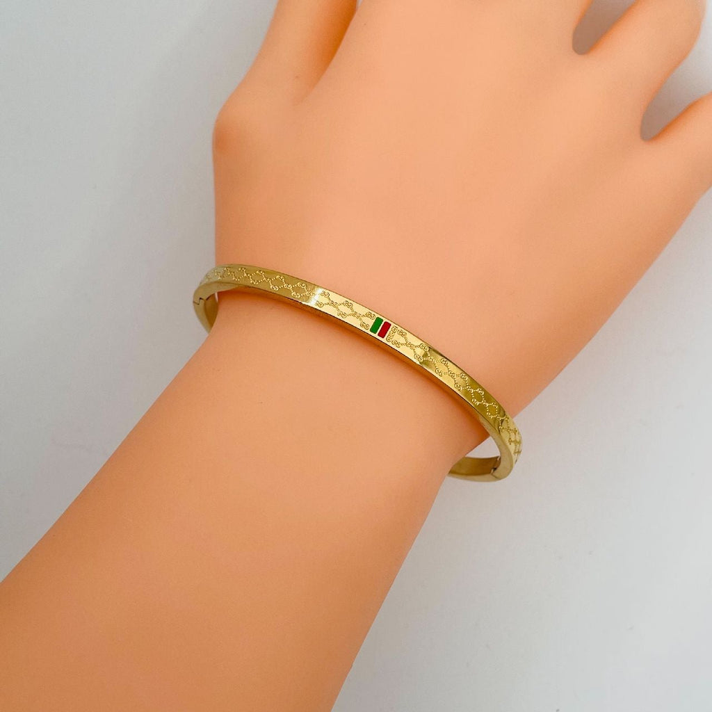 Stainless Steel Enamel Gold Stylish Kada Bangle Bracelet Girls Bulk