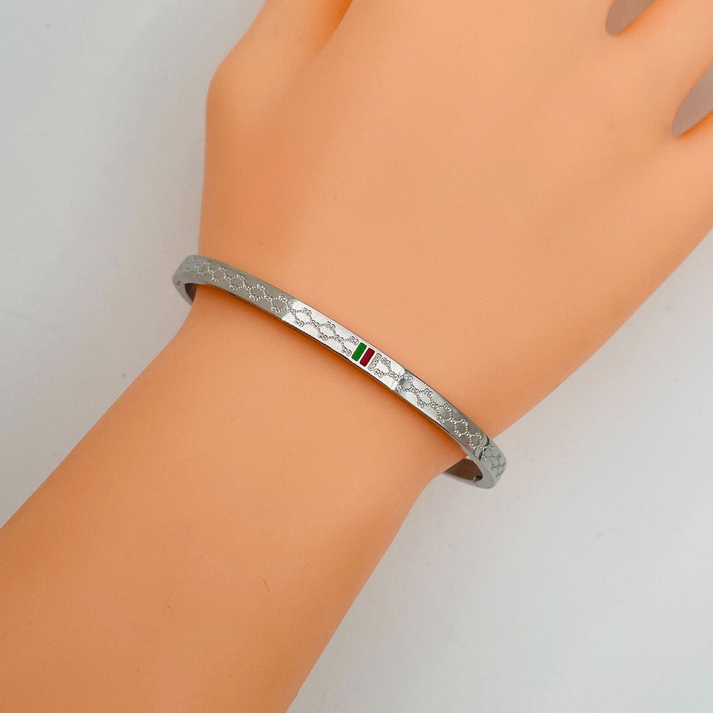 Stainless Steel Enamel Bracelet Bangle Kada For Women Silver Bulk