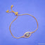 Evil Eye Copper Cubic Zirconia Gold Adjustable Slider Bracelet Bulk