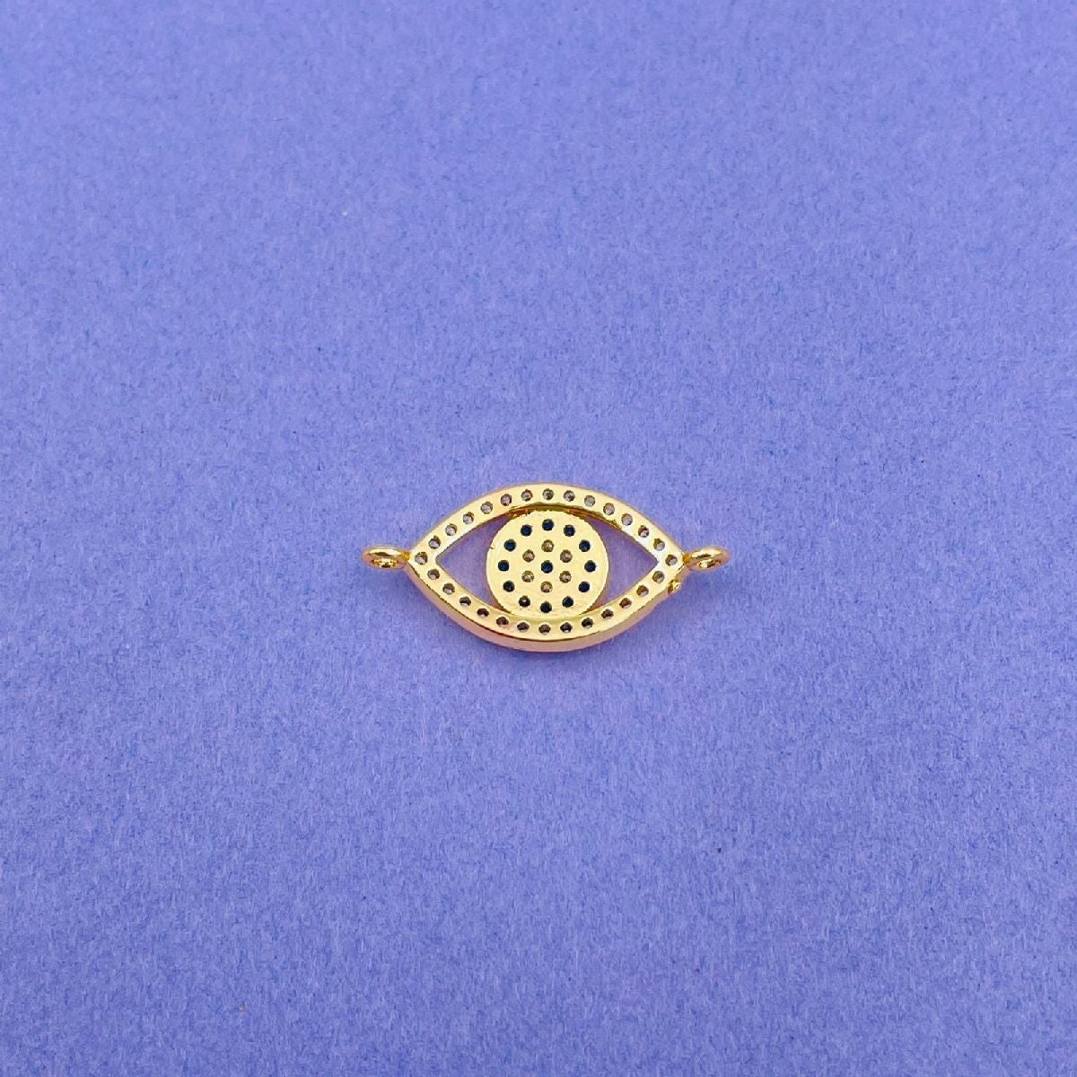 Evil Eye Copper Cubic Zirconia Gold Adjustable Slider Bracelet Bulk