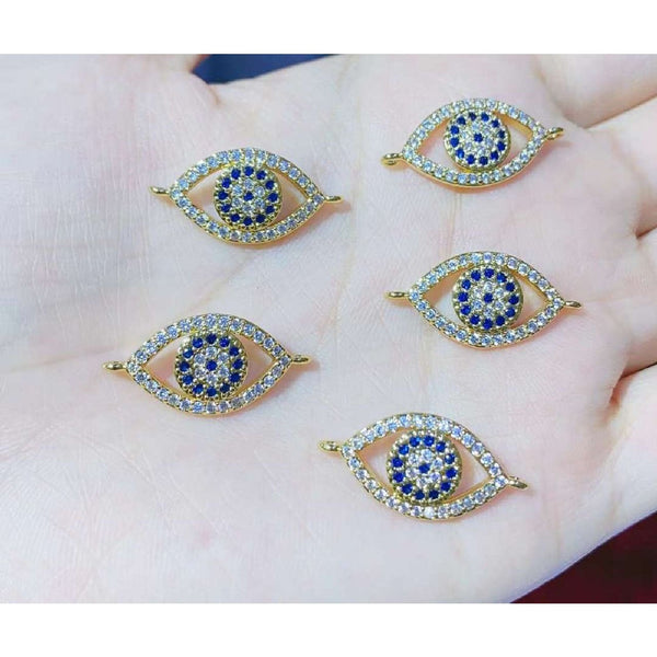 Copper Cubic Zirconia Blue Evil Eye Charm For Women Bulk Main image