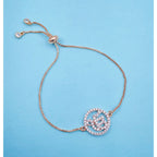 Ek Onkar Rose Gold Copper CZ Adjustable Slider Bracelet Bulk