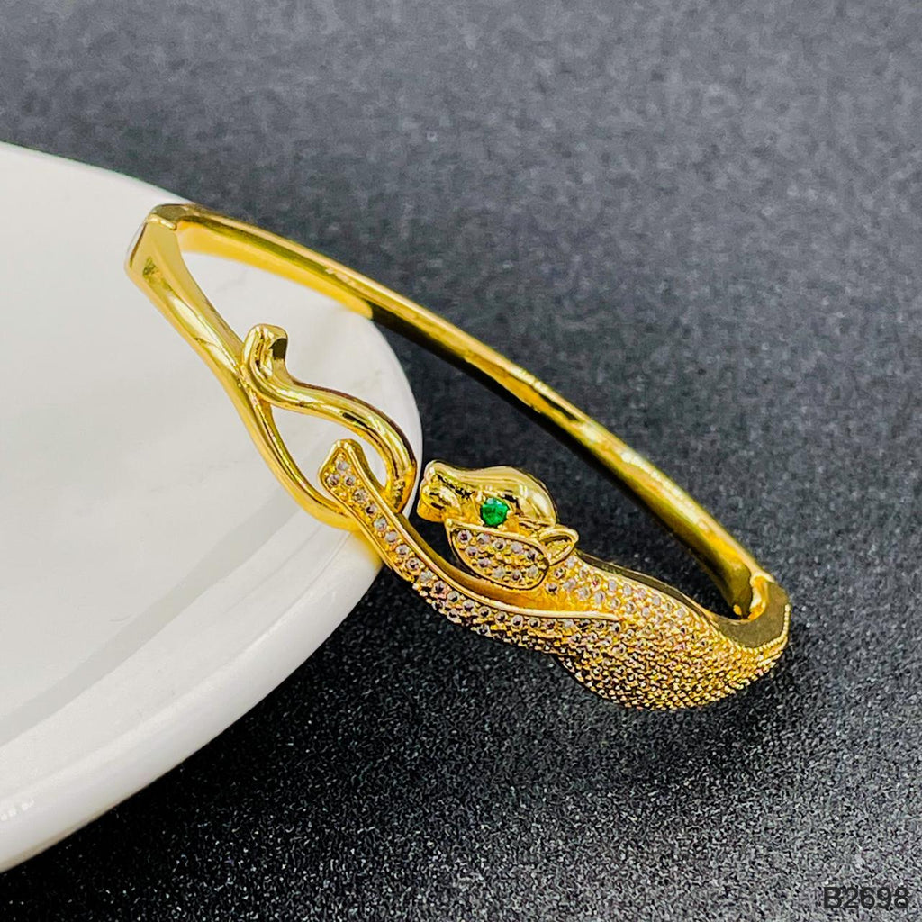 Running Panther Cubic Zirconia Gold Openable Bangle Kada Women Bulk
