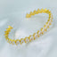 Pear Drop Cubic Zirconia Crystal Gold Bangle Kada Cuff For Women Bulk