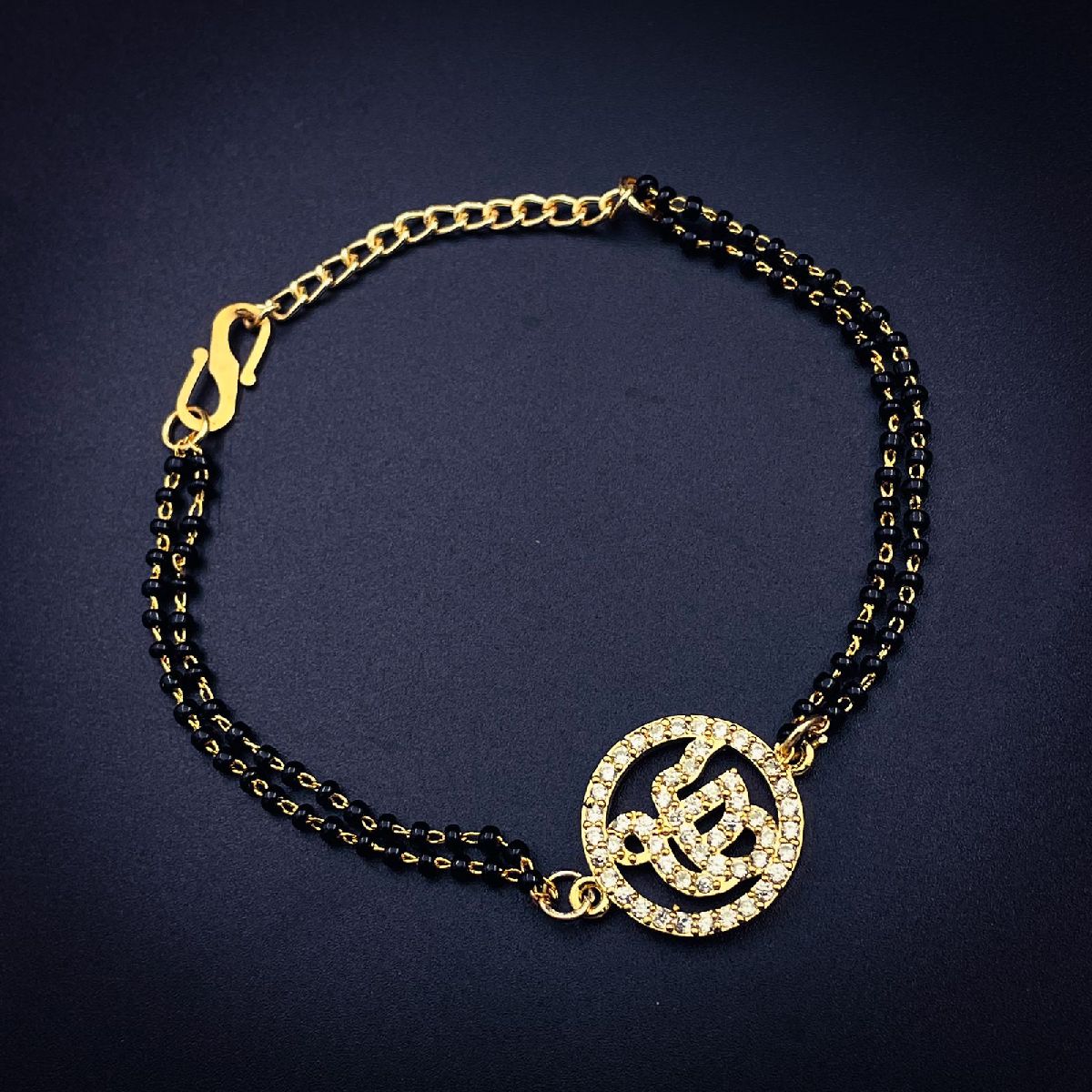 Ek Onkar Copper Gold Black Beads Hand Mangalsutra For Women Bulk