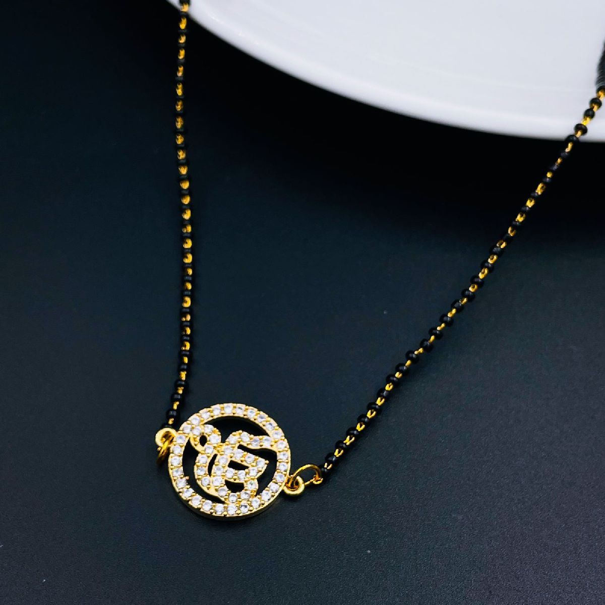 Ek Onkar Copper Gold Black Beads Neck Mangalsutra For Women Bulk Main image