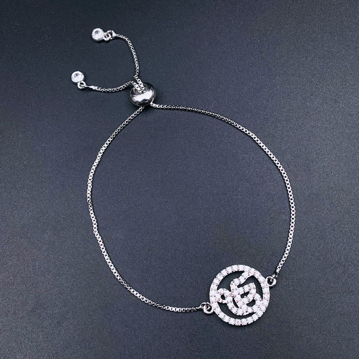 Ek Onkar Rose Gold Copper CZ Adjustable Slider Bracelet Bulk