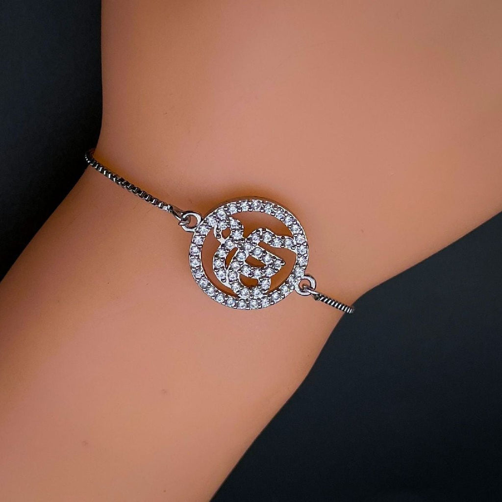 Ek Onkar Rose Gold Copper CZ Adjustable Slider Bracelet Bulk