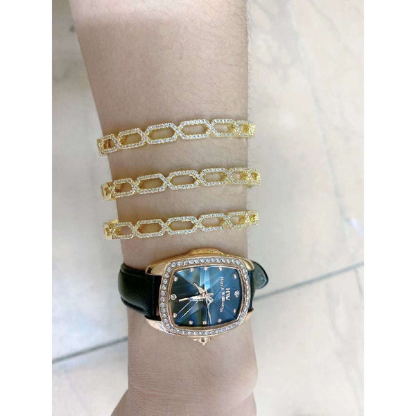 Stylish Copper Cubic Zirconia Gold Kada Bangle Bracelet For Women Main image