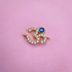 Copper Om Aum Evil Eye CZ Gold Adjustable Slider Bracelet Bulk