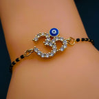 Om Aum Evil Eye Cubic Zirconia Gold Hand Mangalsutra Bracelet Bulk