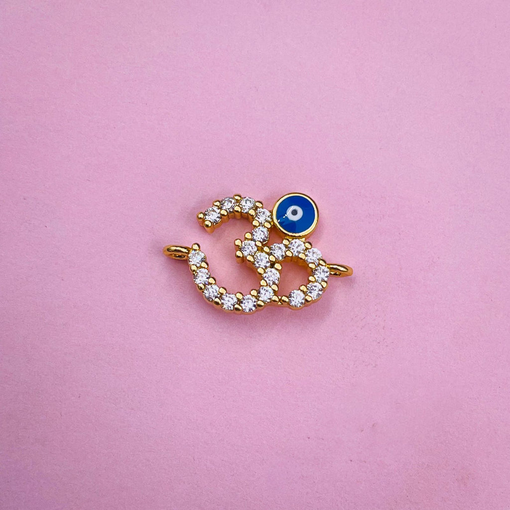 Copper Gold Aum Om Evil Eye Cubic Zirconia Charm Accessories Bulk