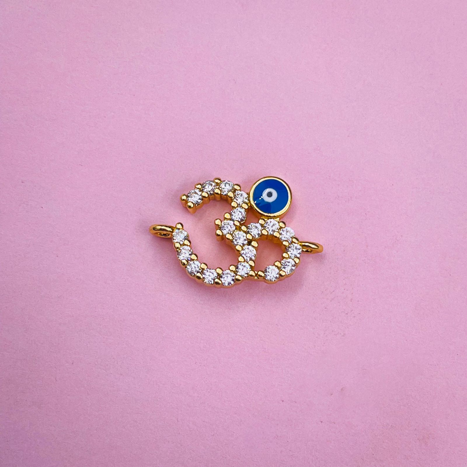Copper Gold Aum Om Evil Eye Cubic Zirconia Charm Accessories Bulk