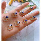 Copper Gold Aum Om Evil Eye Cubic Zirconia Charm Accessories Bulk