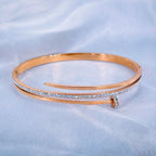 Gothic Nail CZ Rose Gold Stainless Steel Openable Kada Bulk