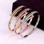 Gothic Nail CZ Rose Gold Stainless Steel Openable Kada Bulk