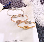 Panther Cubic Zirconia Rose Gold Stainless Steel Opeable Kada Bulk