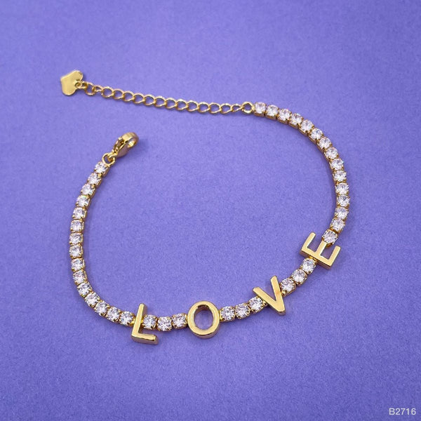 Love Cubic Zirconia 18K Gold Copper Tennis Bracelet For Women Bulk Main image